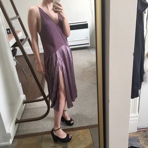 ASOS Cami Pleated Satin Paneled Midi Dress